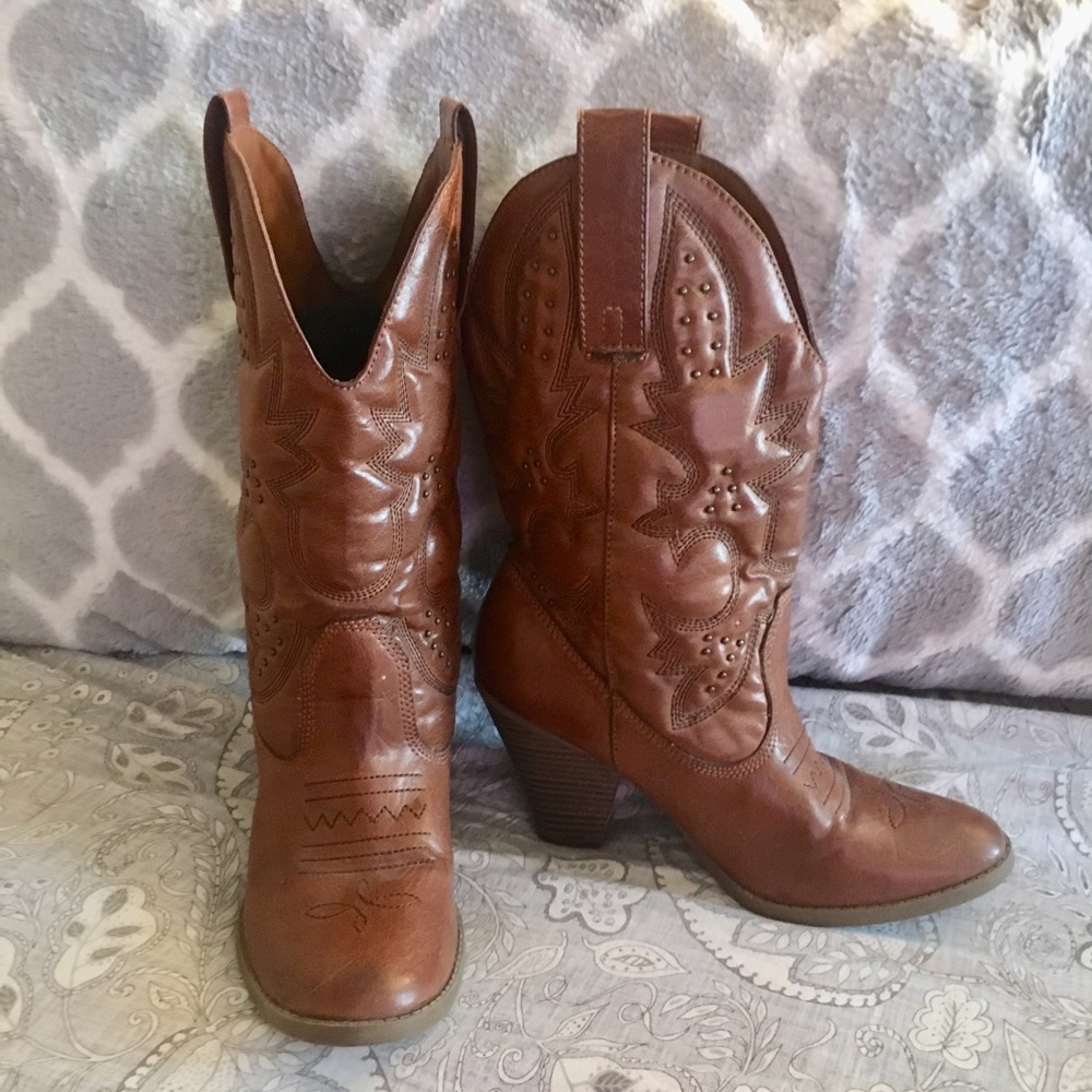Womens Saddleup Tan Cowboy Boots from Target